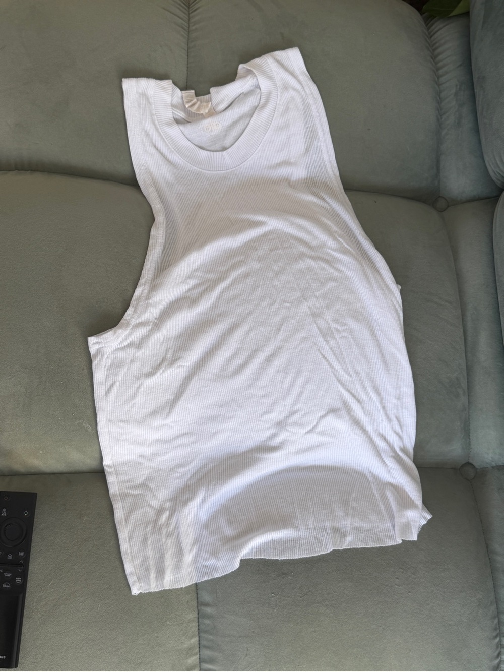 ALO Yoga White Ribbed Tank